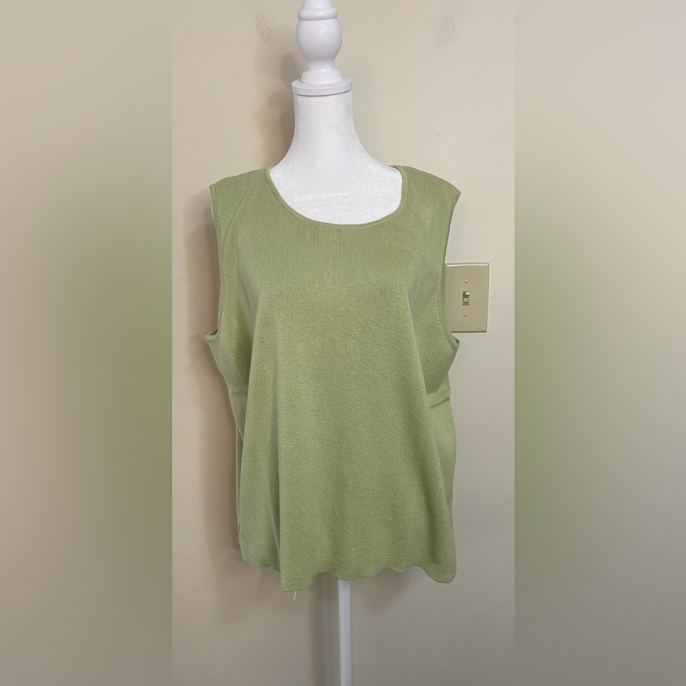 Modern Soul Women’s Linen Blend Sleeveless Stretch Knit Tank Top Size 3XL. NWOT
